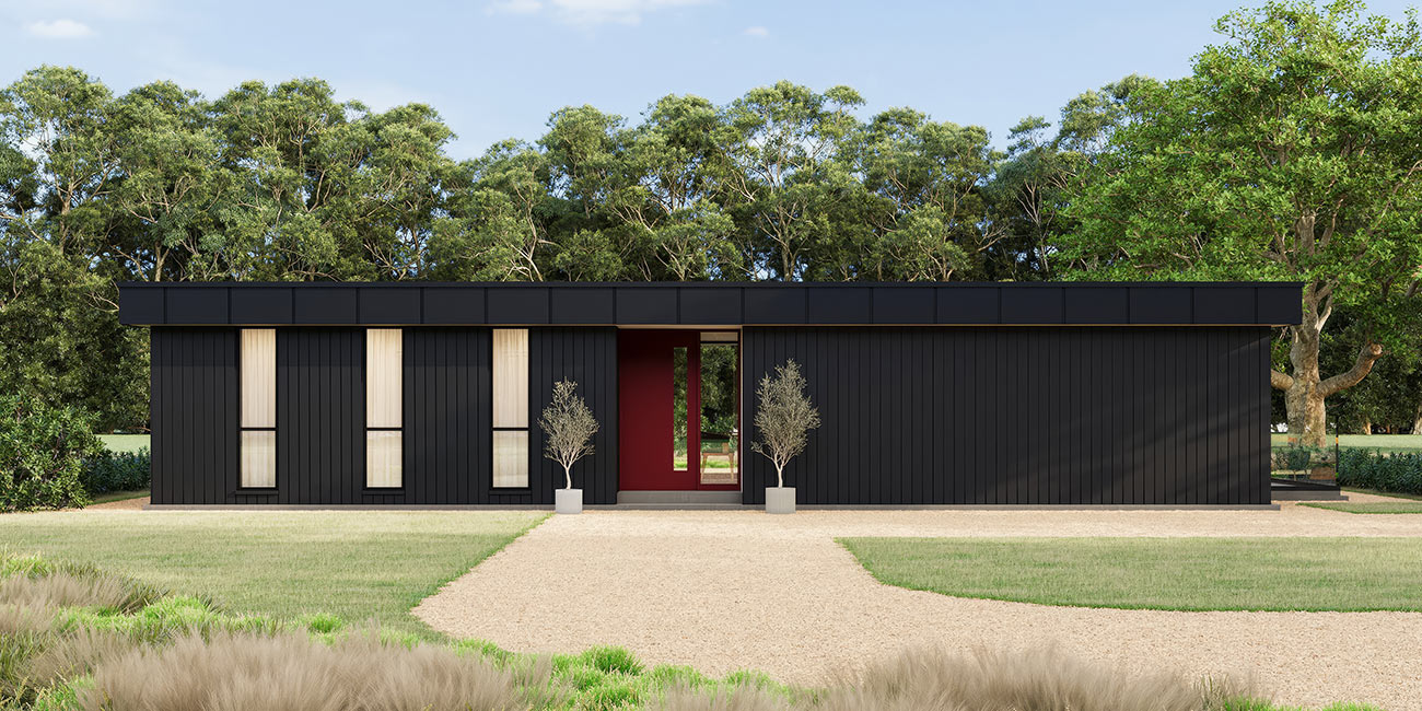 Minimalist Black Home Facade Flat Roof Contemporary Design
