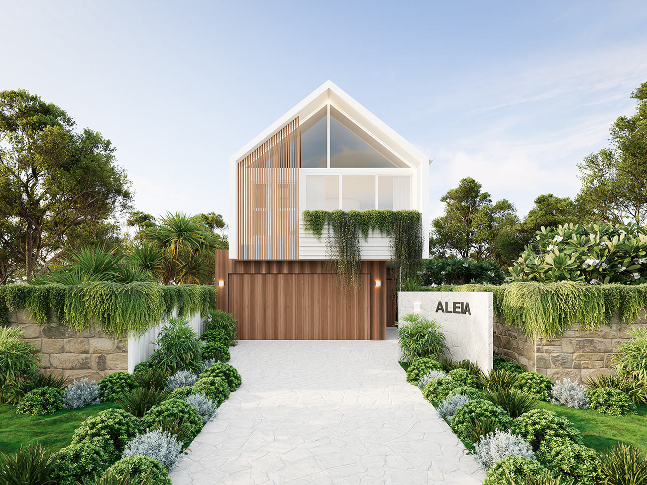 Modern Queenslander style home with elevated structure and timber detailing