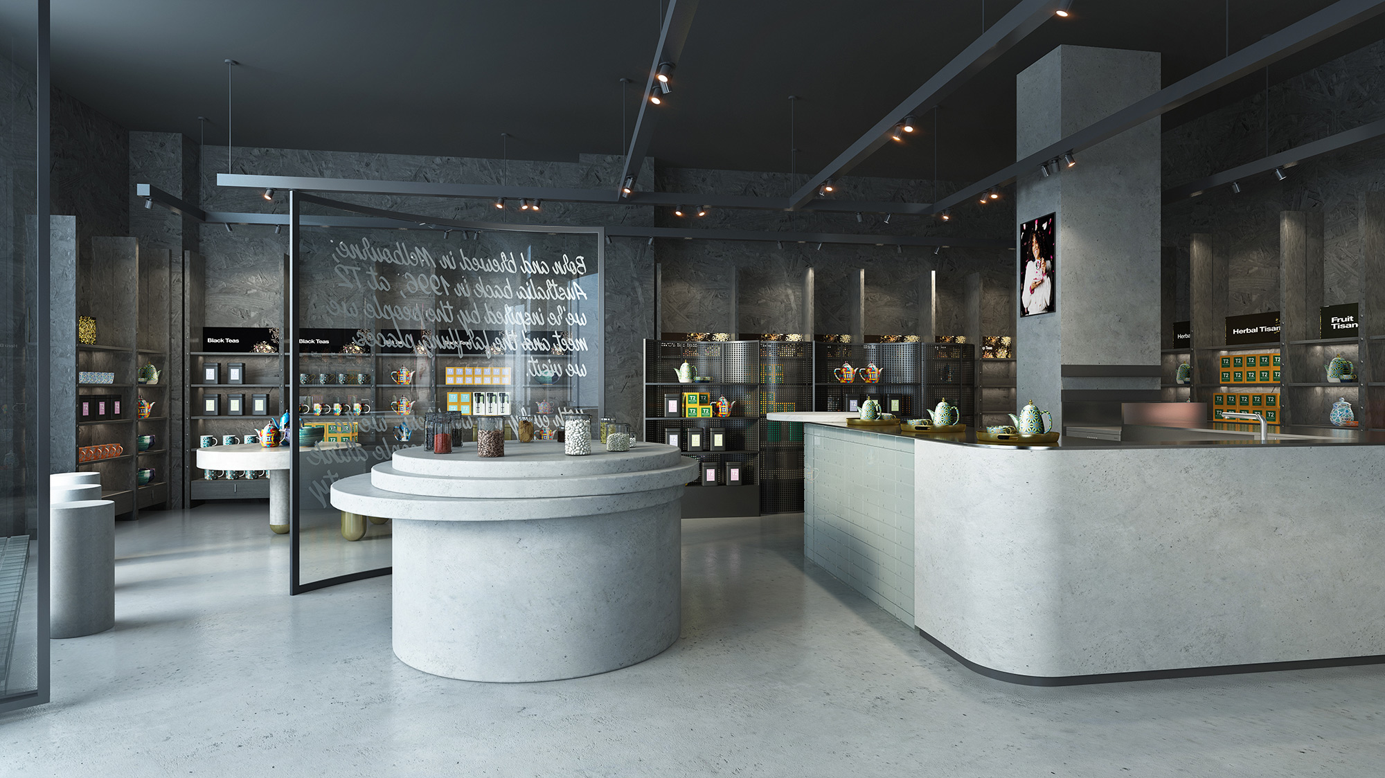 High-end fashion retail storefront with mannequins, glass entry and premium shopping centre fitout