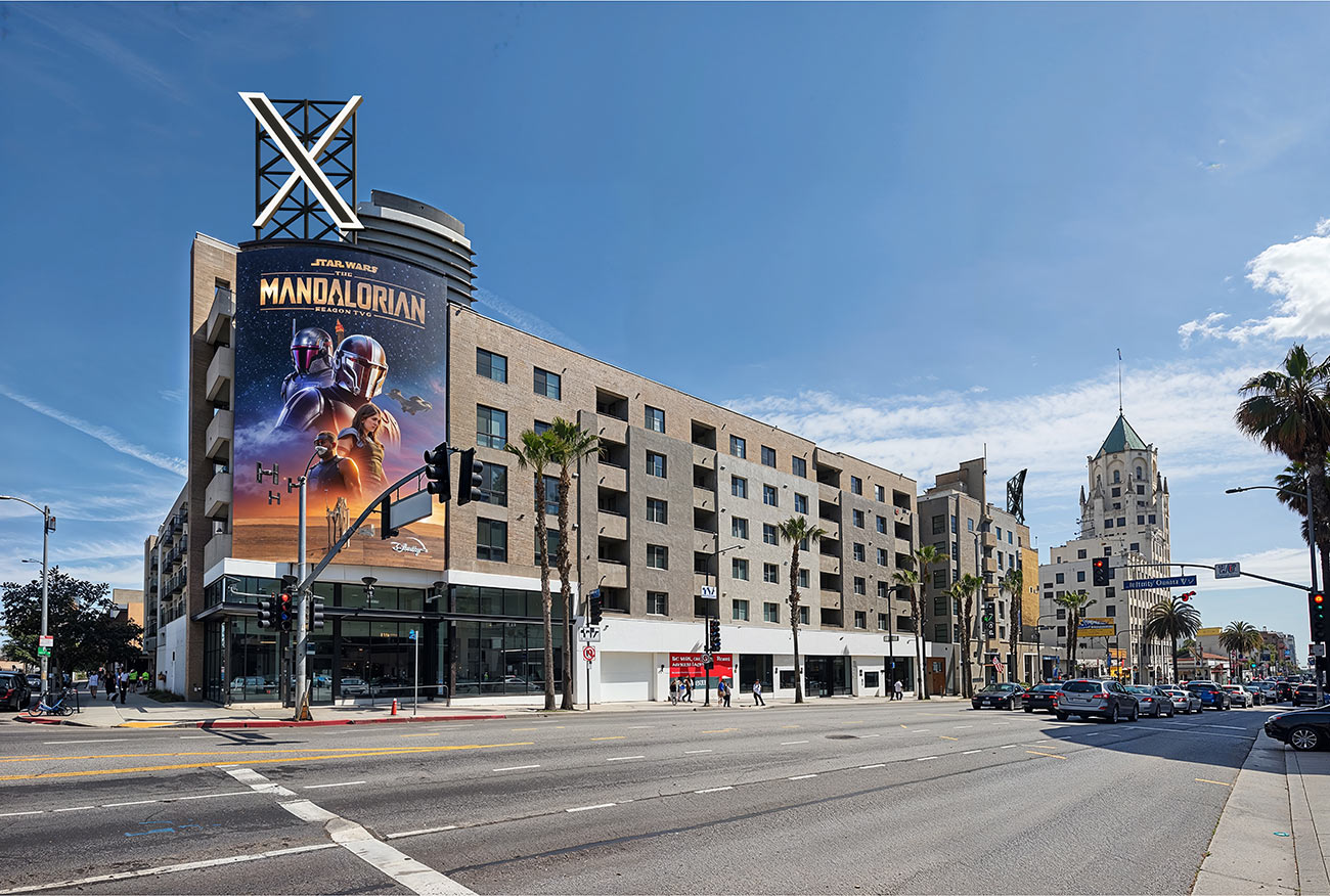 3D Photomontage Urban Street Mixed Use Building Hollywood Commercial Facade 4